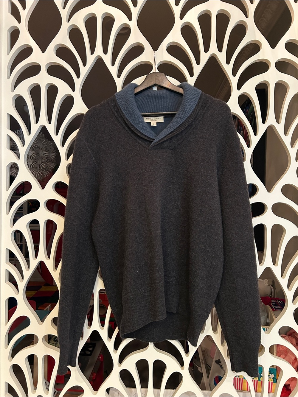 Burberry Men's Charcoal Turtleneck Sweater